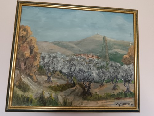 Peinture huile oliviers - l'huile,