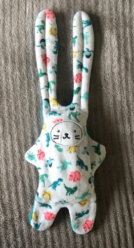 Doudou lapin blanc bleu - lapin,