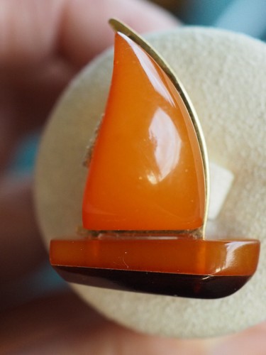 Broche ancienne ambre naturel - ambre,