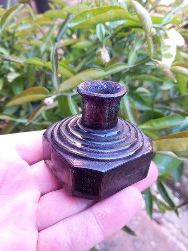 Encrier ancien verre xviiie - encrier,