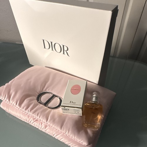 Dior pink makeup puffer pouch - pink,