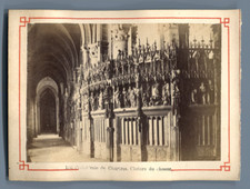 France, Chartres Cathedral. Clôture du Choeur Vintage Albumen Print. Photo 