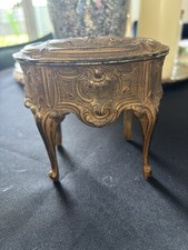 Ancien Coffret à Bijoux en Forme de Meuble Commode Louis XV  patine bronze