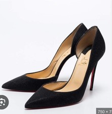 CHRISTIAN LOUBOUTIN Iriza 100 Glitter Tennis Pumps BLACK SIZE 35.5 $795