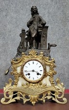 Pendule époque Napoléon III en marbre, bronze et régule vers 1880