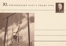 Czechoslovakia, postal stationery 1.50 KCS "Gymnastics Reck" 1948 *