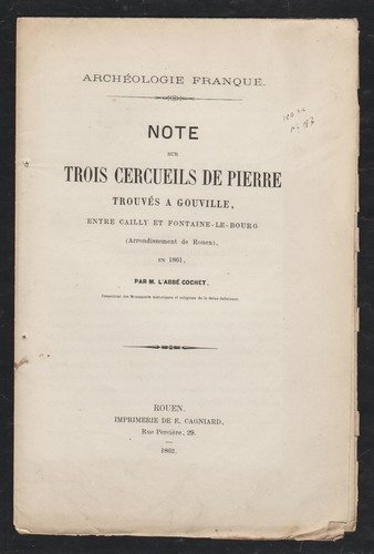 Note sur trois cercueils - , de