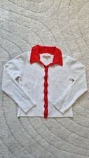 Cardigan Sézane blanc rouge
