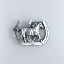 Vintage Style Horse Horseshoe Western Belt Buckle Boucle de ceinture