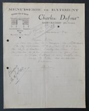 Invoice 1937 SAINT-MATHIEU cabinetry DUFOUR office furniture header illustrated 51