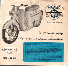 motorcycle old papers prespectus SCOOTER MANURHIN P40907