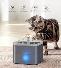 Fontaine à Eau pour Chat/Chien (2L) - Ultra Silencieuse, LED, Design Fleur