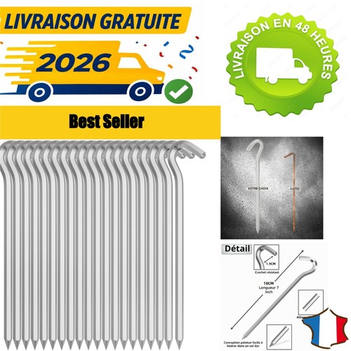 Piquets tente aluminium - 20,
