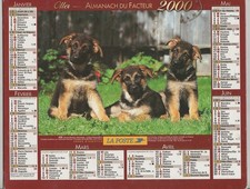 2000 - CALENDRIER DES POSTES - ALMANACH MEUSE 55 - CHIEN : Berge All. - Labrador