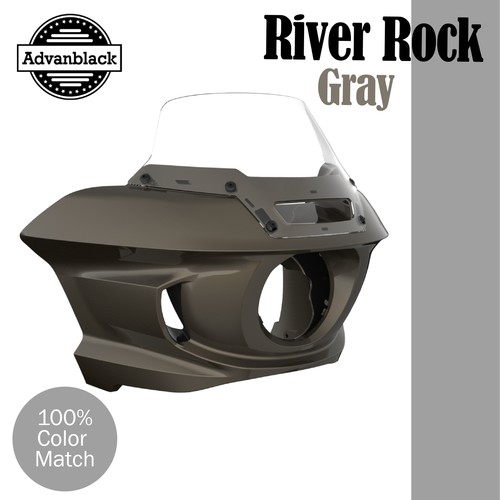 River rock gray - river, front