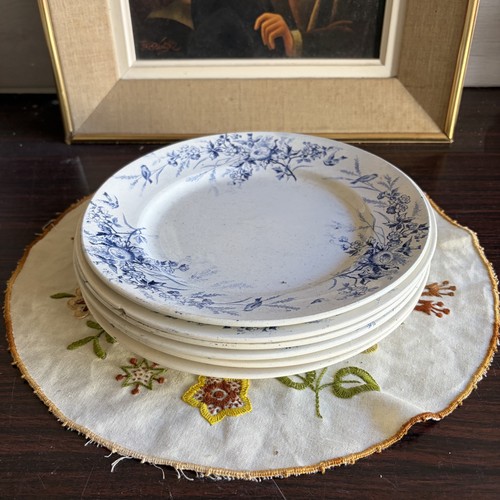 Assiettes plates faïence - 6,