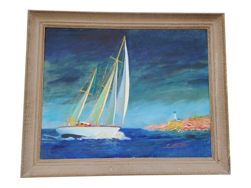 Ancien grand tableau huile - grand,