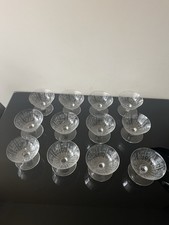 Lot of 12 Baccarat Crystal Champagne Cups Argentina Model