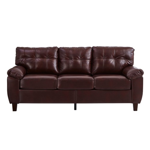 Modern faux leather sofa - modern,