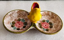 Ancien saleron décor oiseau