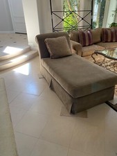 Chaise, luxurious soft sophisticated fabric and style in excellent condition