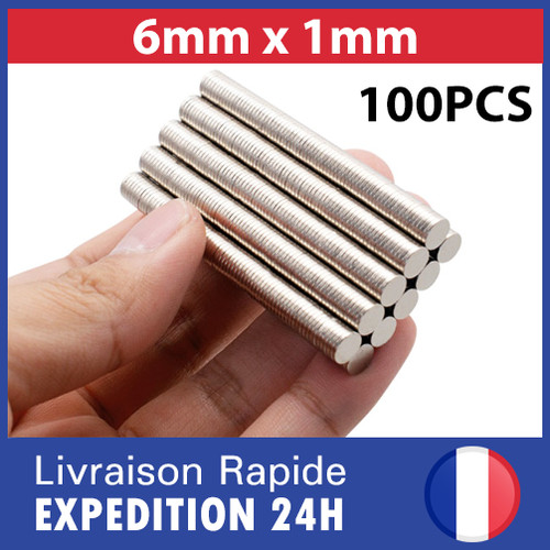 100pcs aimant néodyme 6x1mm - aimant,