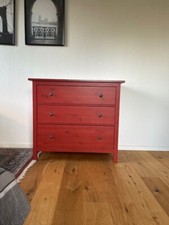 Ikea Red Hemnes Chest of Drawers and Two Bed Side tables .