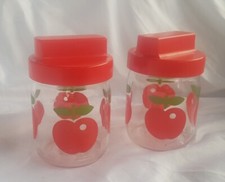 2 Henkel Jar Jar 0.45l Red Lid HENKEL Red Apples 70' Vintage
