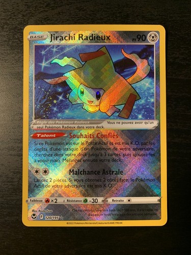 Carte pokémon jirachi - pokémon, radieux
