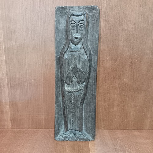 Vierge sculptée sur planche - sculptée,