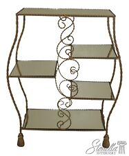 31296EC: Gold Decorated Iron Tassel Design Etagere Curio Shelf