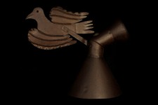 Émouvante girouette ancienne, dessus cheminée c.1850 / Art populaire naif oiseau