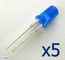 Lot de 5 LED diode bleu 5 mm DIP / 5x LED blue 5mm DIP 