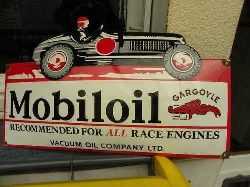 Plaque émaillée mobiloil - plaque,