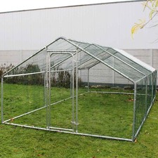 Enclos extérieur Volière Poulailler Petite cage pour animaux 4x3x2m Auvent