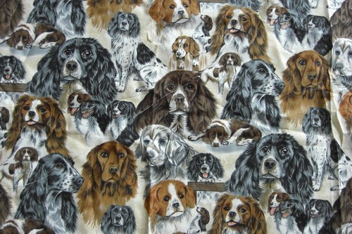 Tissus chiens 27x 42 - chiens,