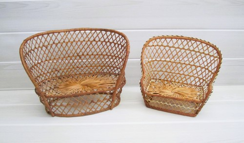 Lot fauteuils en osier - de,