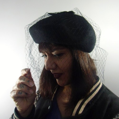 Beret chapeau laine noir