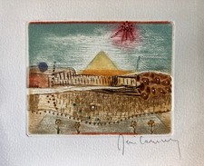 René Carcan gravure originale signée art abstrait artiste Belge surréalisme art