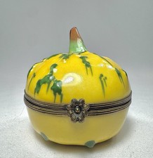Vintage Carnival Squash Limoges Trinket Box Rochard Peint Main Made in France EC