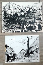 Pyrénées 2 Dessins Encre de
