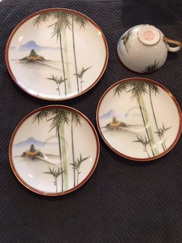 Vintage kutaniyaki saucers 1 - vintage,