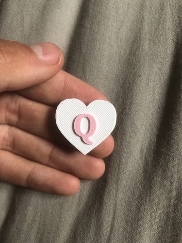 Magnet cœur avec - , initiale