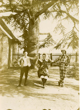 France, Group of Young Men Disguised Vintage Citrate Print.  citra print