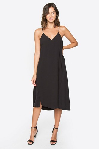 Simone black sleeveless dress - sleeveless,