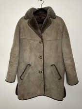 Vintage Tanns Of Somerset Real Sheepskin Tan Women’s Coat 10 Made In England