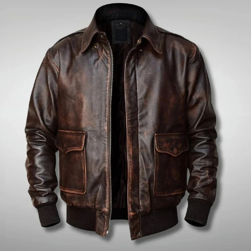 Veste cuir vache pilote - de,