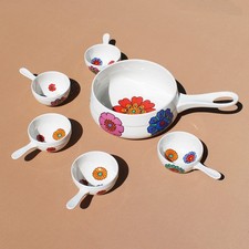 Caquelon + 5 poêlons vintage