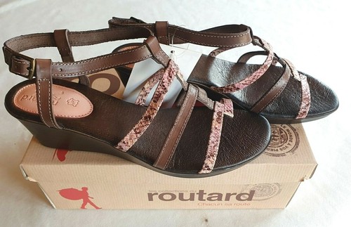 Sandales cuir marron - cuir, neuves