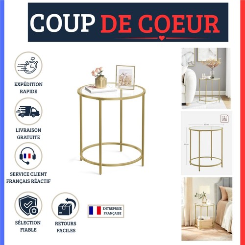 Vasagle table appoint ronde - d'appoint,
